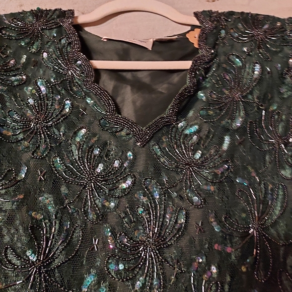 1980's Lawrence Kozar glitz & glam silk mermaid top - Picture 11 of 15